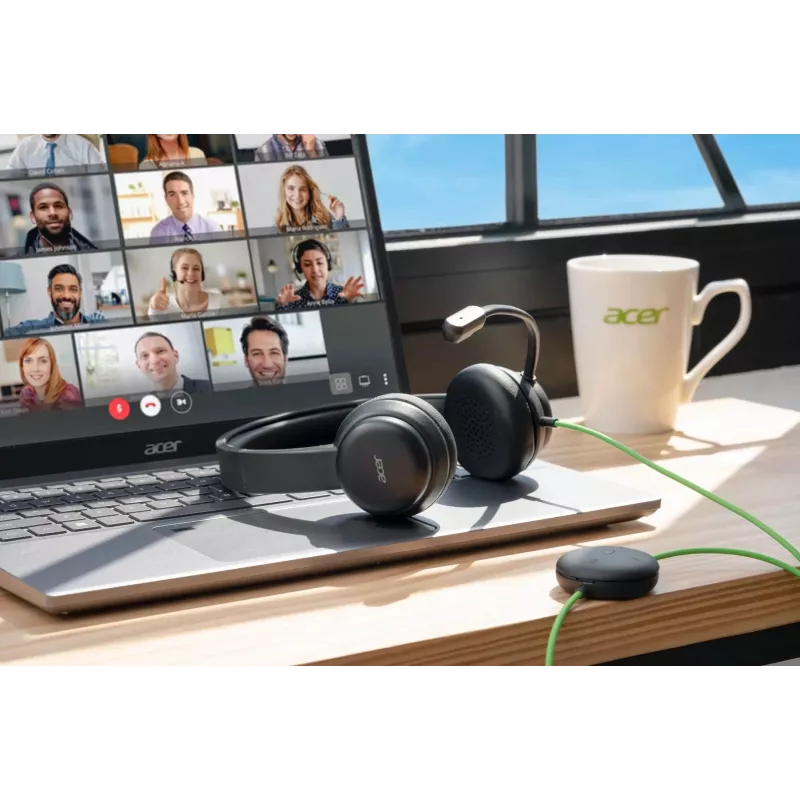 Juhtmega konverentsipeakomplekt Acer GP.HDS11.01N — supra-aural, 2 m kaabel, 20–20000 Hz, 160 g, must