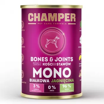 CHAMPER Bones & Joints Monoprotein Lamb - märg koeratoit - 400g