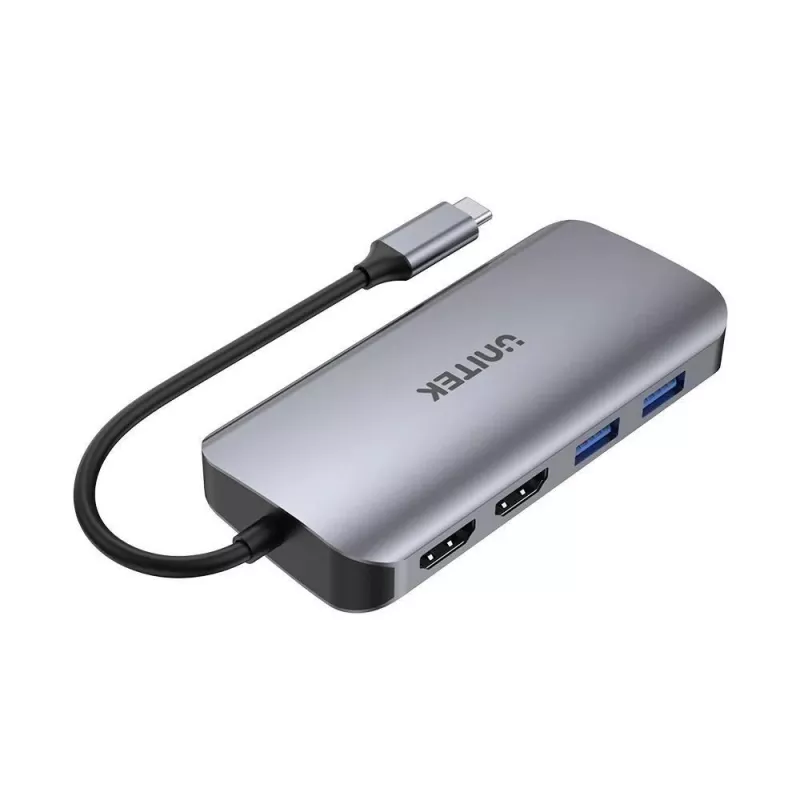 USB-C Hub Unitek D1122A01 koos 2x HDMI 4K ja 100W toiteedastusega