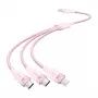 USB 2.0 A – 3-ühes 3A kaabel Vention CTPPG 1.5M roosa