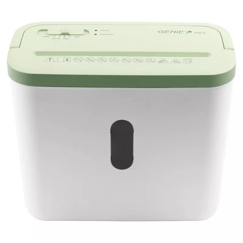 Paberipurustaja Genie 440 X GR — Ristlõikus 4 x 38 mm, 8 L korv, 300 W, roheline/valge