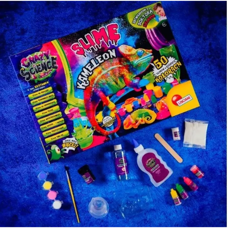 Liscianigiochi teaduskomplekt Crazy Science Slime Chameleon 304-PL89246 – hariv limalabori katsetuskarp