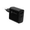 Juhtmega mobiilseadme laadija NATEC NUC-2143, 45 W, USB-C PD 3.0 + USB-A QC 3.0, 110–240 V, must