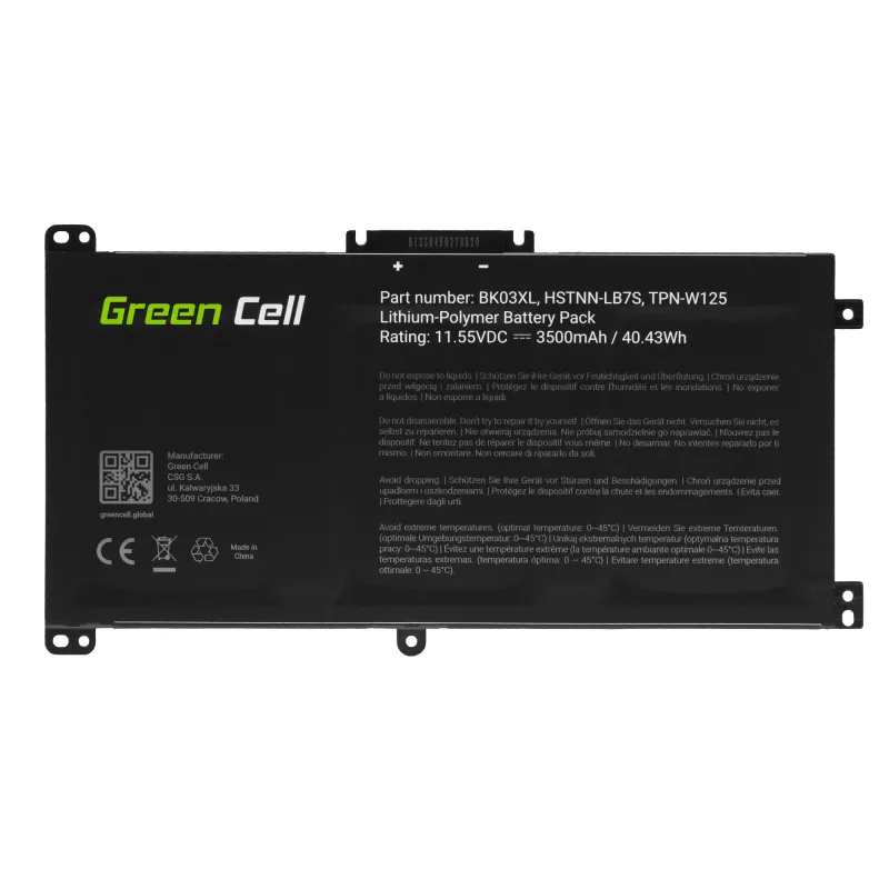 GREEN CELL Aku BK03XL HP Pavilion x360 14-BA 14-BA015NW 14-BA022NW 14-BA024NW 14-BA102NW 14-BA104NW jaoks