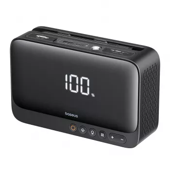 Kaasaskantav laadija Baseus Super Energy 6000 mAh — startlaadija, LiPo 6000 mAh, 300 A käivitusvool, 150 PSI, sisseehitatud ekraan ja taskulamp, USB-C + USB-A, must