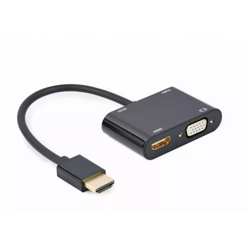 HDMI-VGA adapter GEMBIRD A-HDMIM-HDMIFVGAF-01, HDMI-isane VGA-väljundisse, 0,15 m, must
