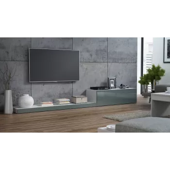 Cama TV-alus LIFE 300/42/35 valge/hall läikiv