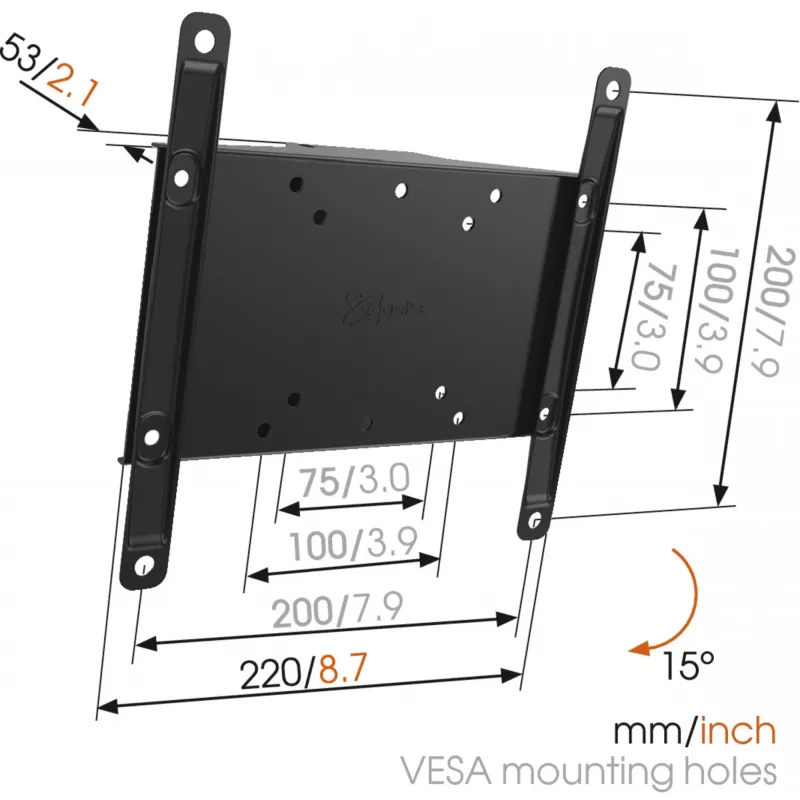Seinakinnitus Vogel's MA2010-A1 Tilt 26–40-tollistele teleritele, max kaal 30 kg, must