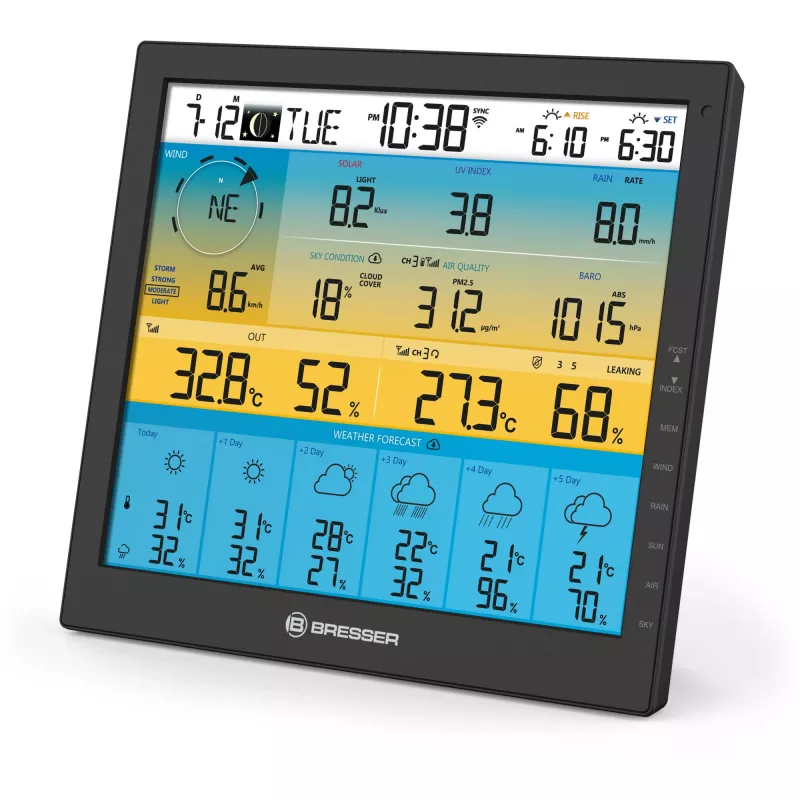 Digitaalne ilmajaam Bresser Optics 7003220 Must LCD Wi-Fi