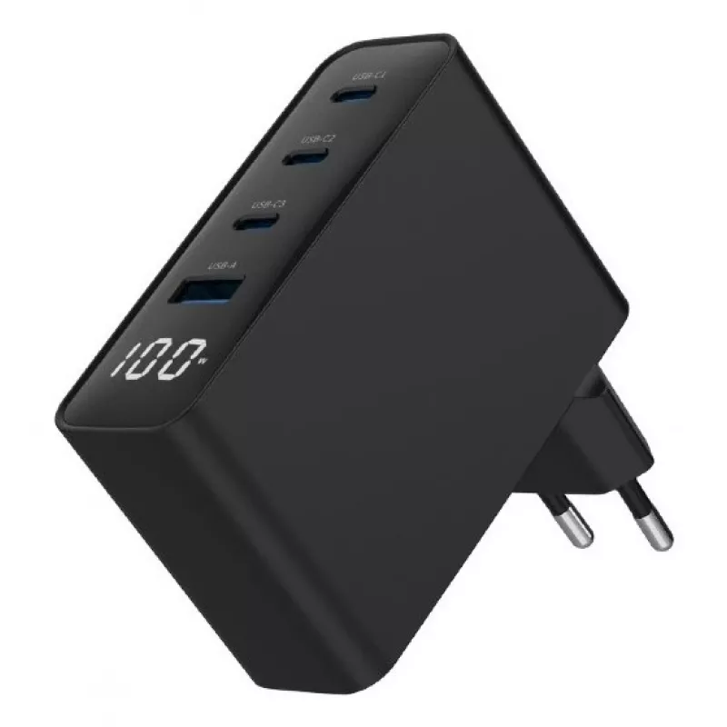 Gembird TA-UC-PDQC100LCD-01-BK mobiilseadme laadija Sülearvuti, Nutitelefon Must AC Kiirlaadimine Siseruumides