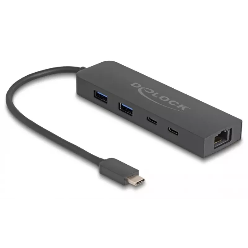 USB-jaotur DeLOCK 10 Gbps 2,5 Gigabit LAN ja PD 85 W