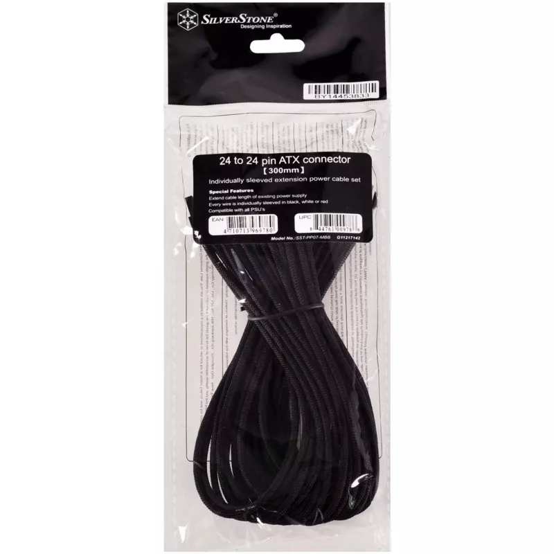 ATX 24-kontaktiline kaabel Silverstone SST-PP07-MBB 0,3 m