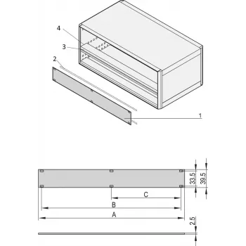 SCHROFF PART.FRONT PANEL 1U 84HP - Rack-Accessory (20850426)