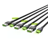 USB-C kaabel roheline Cell KABGCSET02 1,2 m (USB A to USB C, 2,4 A, 480 Mbps) 3 tk koos LED-taustvalgustusega