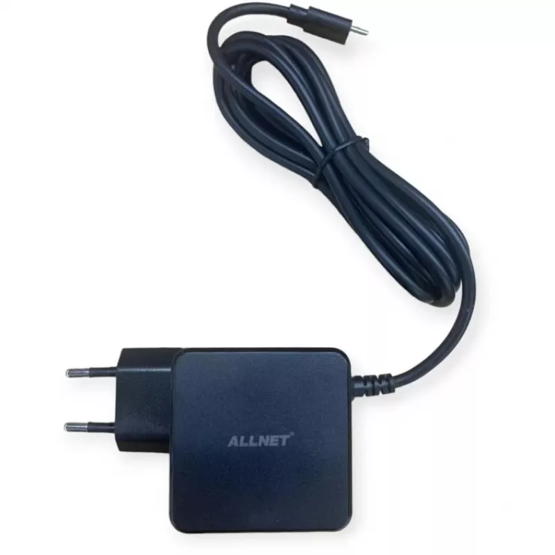 Toiteplokk ALLNET PSU-GaNPD-USB-F1C-45W 45W USB-C PD laadija 2 m kaabli ja EL-pistikuga