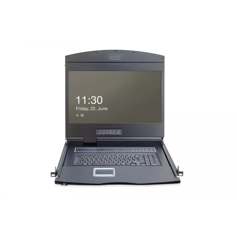 KVM-konsool Digitus 19-tolline LCD 8-pordiline VGA US-klaviatuur