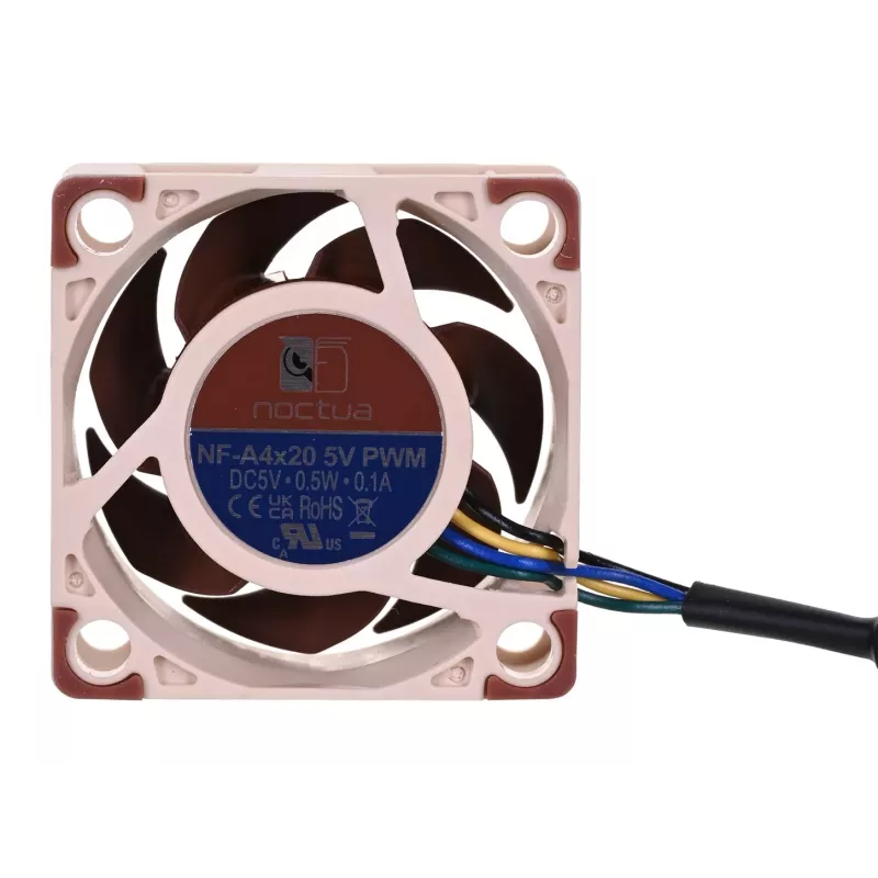Noctua ventilaator NF-A4X20 5V PWM — 40×20 mm, 5 V, 4-kontaktiline PWM, 1100–5000 p/min, 9,4 m³/h