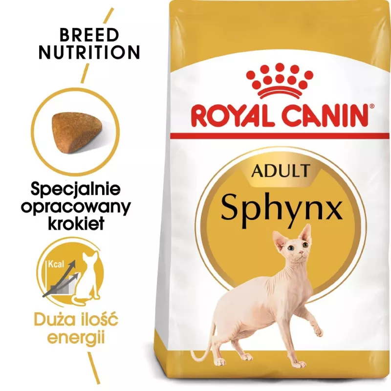 Kuiv kassitoit Royal Canin Sphynx Adult 2 kg — sealiha maitse, 33% valku, 23% rasva