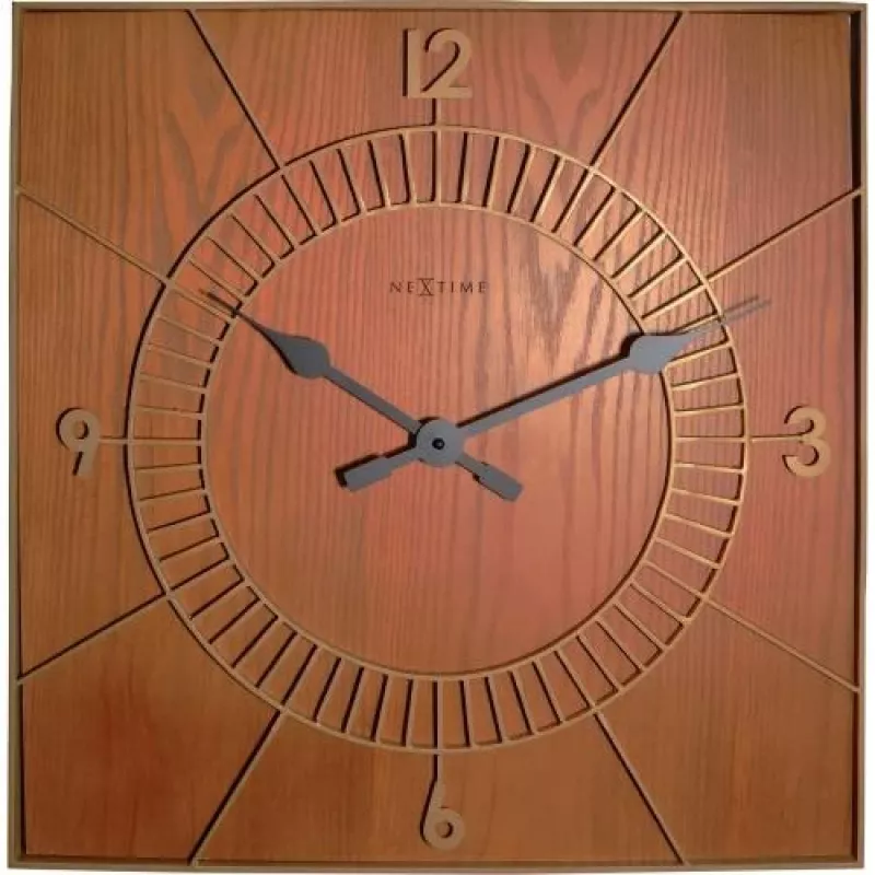 NeXtime kell 3112br Puidust Ruut, 50x50 cm, Seinale, Pruun