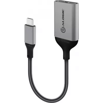 ALOGIC Ultra Series Charging Combo Adapter - USB-adapter - 24 pin USB-C (M) to 24 pin USB-C (W) - 10 cm - Toiteplokk + heli USB kaudu, toetab Power Delivery 3.0 - must, Spa