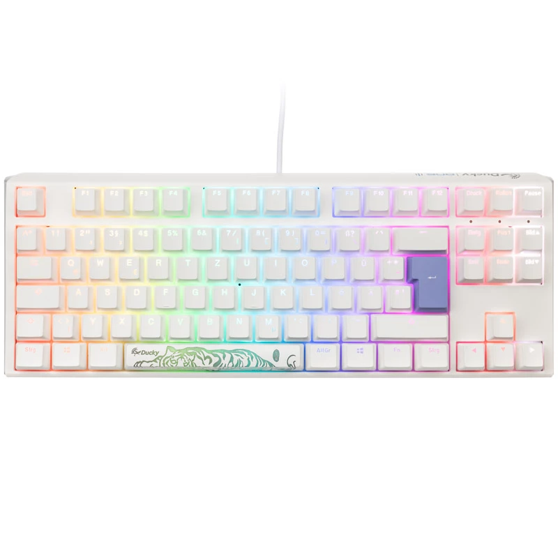Ducky One 3 Classic Pure Valge TKL mänguriklaviatuur RGB LED - MX-Brown klaviatuur USB Saksa valge (DKON2187ST-BDEPDPWWWSC1)