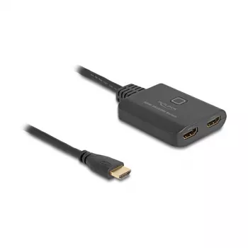 DeLOCK HDMI lüliti 2 x HDMI sisse 1 x HDMI välja 8K 60 Hz integreeritud kaabel 50 cm