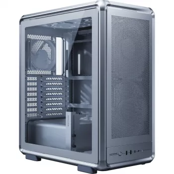PC Midi Tower Cooler Master MasterFrame 500 Mesh — Must läbipaistva küljega, toetab ATX PSU-d, 2x200 mm ees + 1x120 mm taga, 2,5 tolli/3,5 tolli kettad