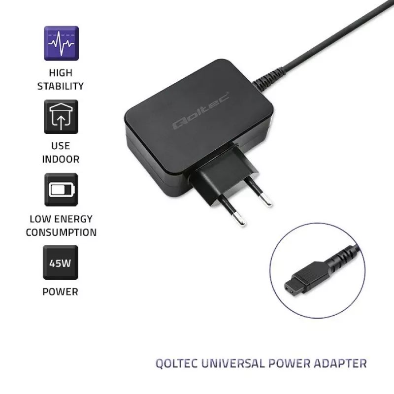 Qoltec 51025 toiteadapter/inverter siseruumides, must