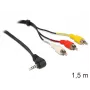 Video kaabliadapter DeLOCK 84504 1.5m 3.5mm 3 x RCA Must