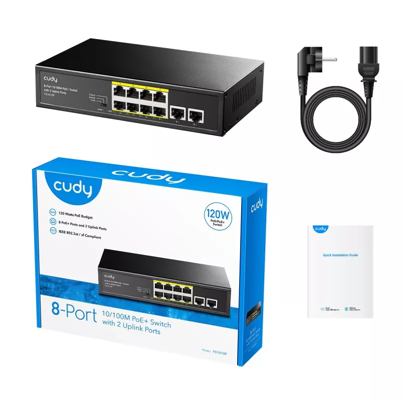 Cudy FS1010P võrgulüliti Fast Ethernet (10/100) Power over Ethernet (PoE) must