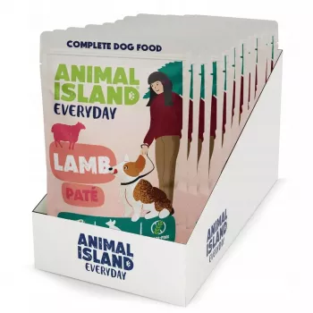 Märg koeratoit animal island Everyday Lamb 10×150 g kotike — täisväärtuslik täiskasvanud koeratoit, 81% niiskust, 9% valku, 6% rasva