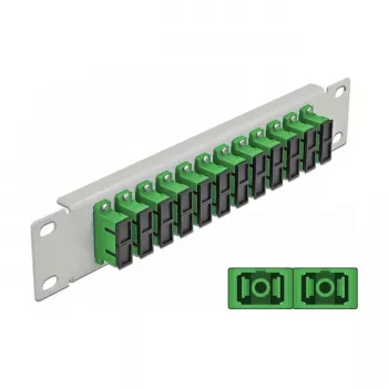 Fiiberoptiline patch-paneel DeLOCK 10 tolli 12 porti SC Duplex roheline 1U hall
