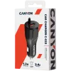 CANYON auto laadija C-033 2.4A/USB-A sisseehitatud Lightning must