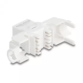 Keystone-moodul DELOCK 90722 lame RJ-45 valge, 16×36×20,8 mm