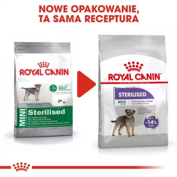 Kuiv koeratoit Royal Canin Mini Sterilised Care — 3 kg, kana, steriliseeritud väikeste tõugude jaoks (5–10 kg), täiskasvanud, 30% valku