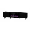 TV-kapp Cama Meble PAFOS EF elektrikaminaga 180x42x49 cm, must matt, 2 ust, 1400–1600 W