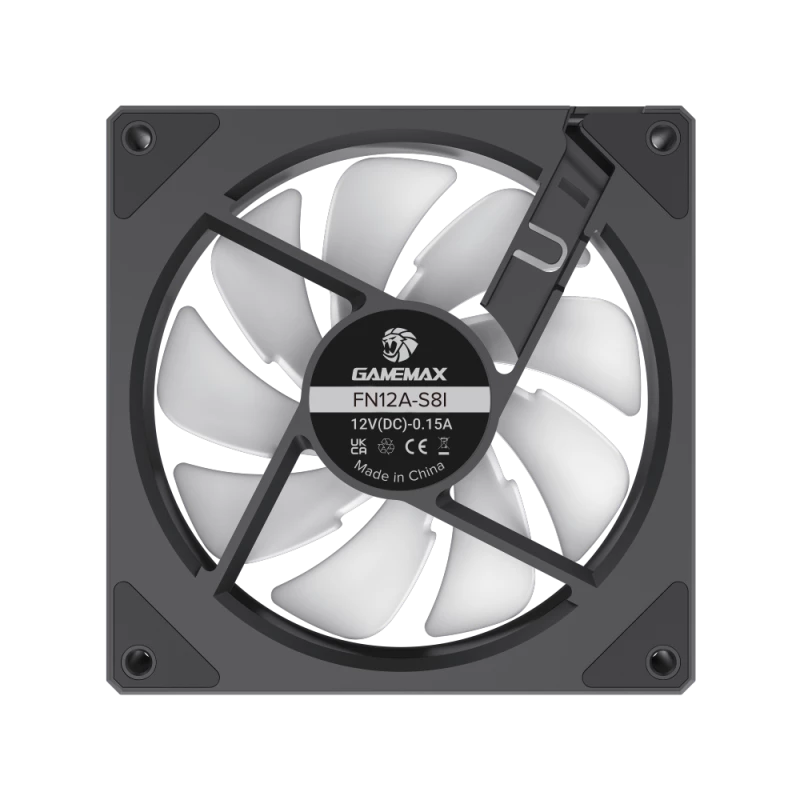 Gamemax | Korpusventilaator | FN12A-S8I | Must
