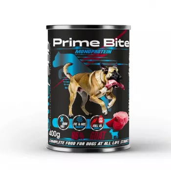 PRIME BITE Monoprotein Kitse- ja peedilisandiga - märg koeratoit - 400g
