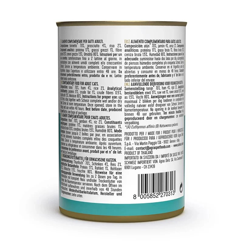 SCHESIR tuunikala singiga puljongis - märg kassitoit - 140g