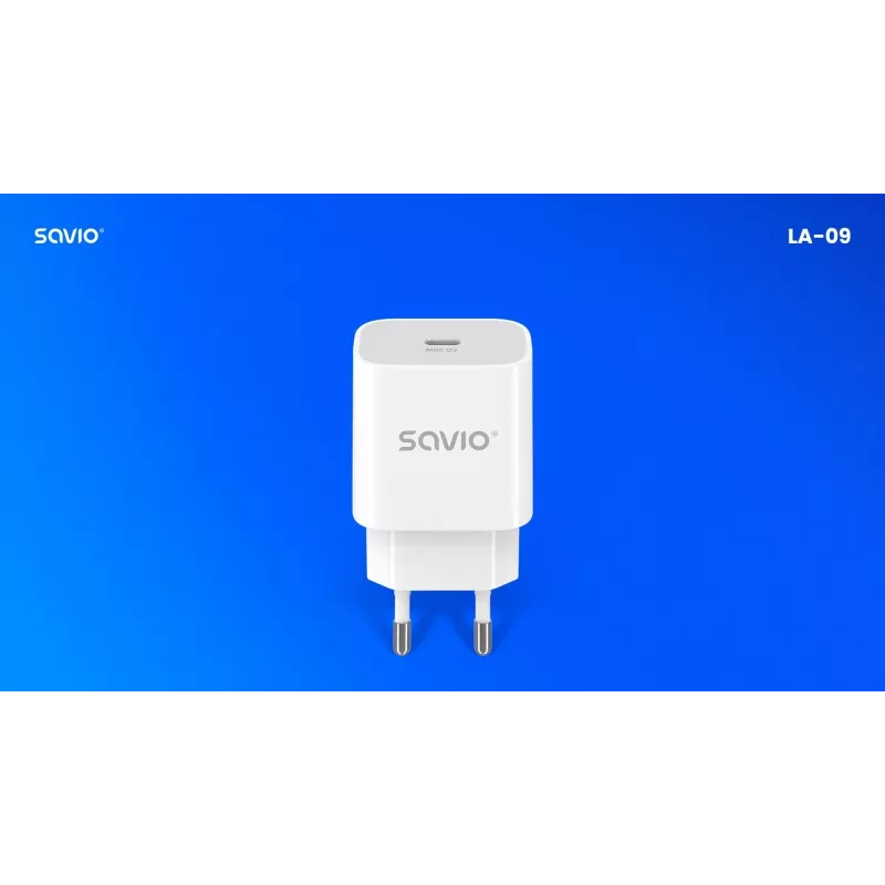 Seinalaadija 20W LA-09 USB-C QC, PD 3.0 Savio SAVLA-09