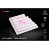 SAVIO PHENIX WHITE juhtmeta mehaaniline klaviatuur, Gateron Red Pro, ABS