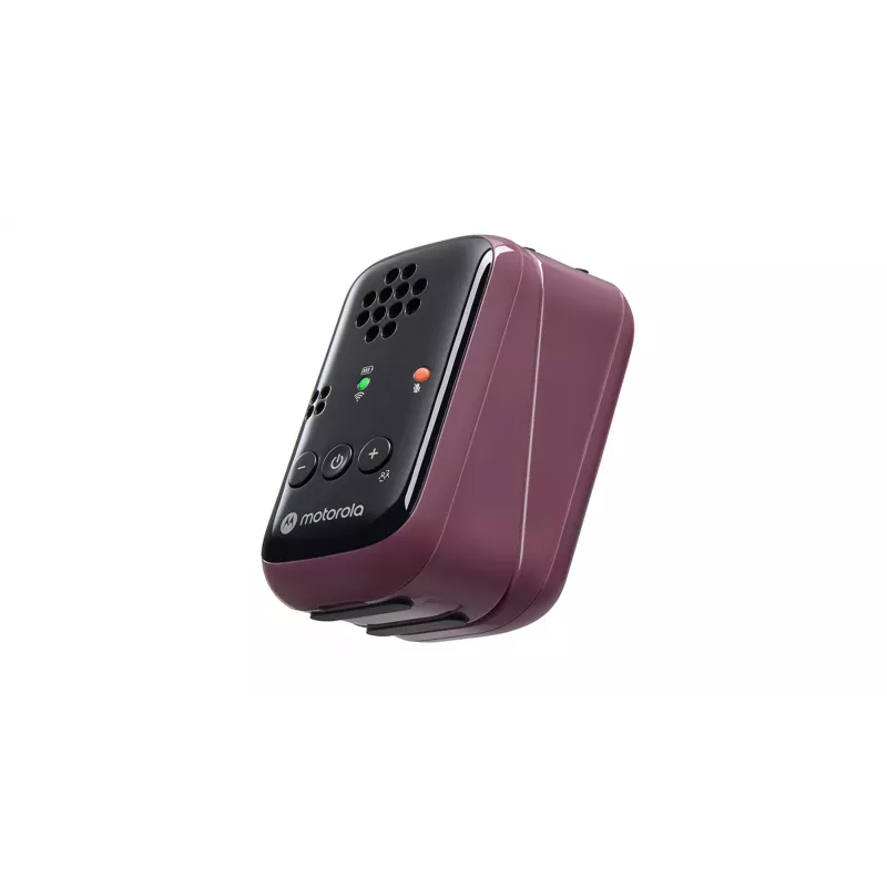Motorola | Reisimikrofoniga beebimonitor | PIP12 | Kristallselge HD-heli; 10 tundi aku tööiga; Kaasaskantav magnetiline disain lülitab seadmed automaatselt välja | Burgundia