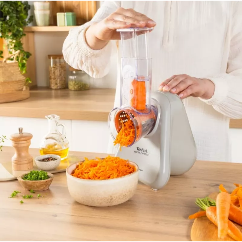 Elektriline köögiviljariiv Tefal Fresh Express DN853BE0 — 150 W, 3 vahetatavat otsakut, 1 kiirus, kreem