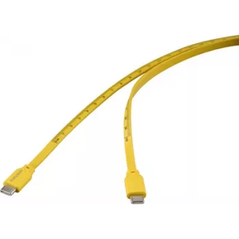 Renkforce USB-kaabel USB 2.0 USB-C-pistik-pistik kollane mass-trükk meetriline (RF-6721074)