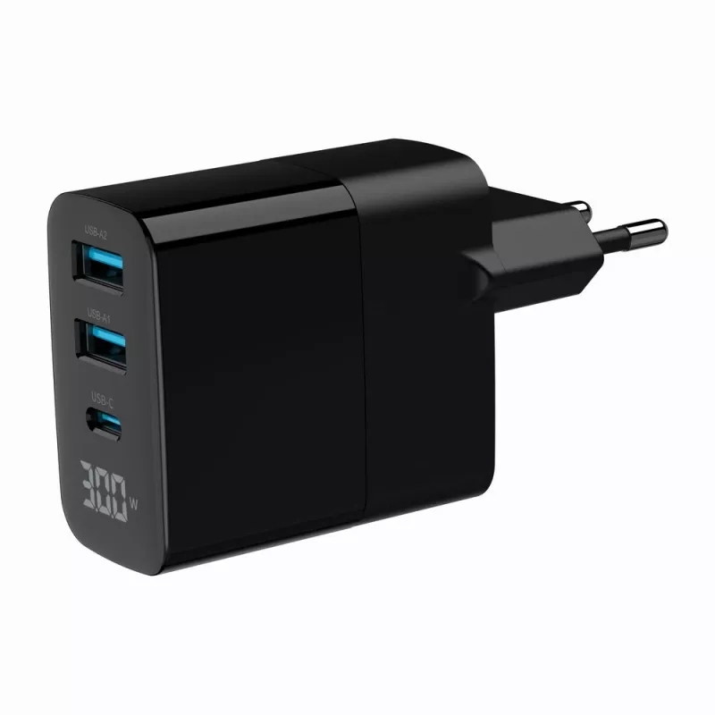 Gembird TA-UC-PDQC30LCD-BK-02 mobiilseadme laadija Universaalne Must AC Kiirlaadimine Siseruumides