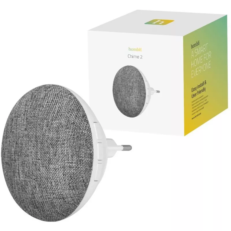 Uksekella helin Hombli Doorbell Chime 2, Avanca International BV — juhtmevaba 433,92 MHz, AC 110–240 V, C-tüüpi pistik, hall/valge