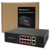 Võrgukommutaator QOLTEC FAST Ethernet PoE 8xRJ45 koos 2xRJ45 üleslingiga (mudel 52290)