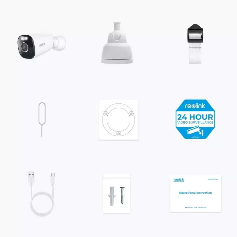 Reolink Argus Series B340 – 5MP eraldiseisev välistingimustes kasutatav akukaamera, 5/2,4 GHz Wi-Fi, nutikas tuvastus, värviline öönägemine