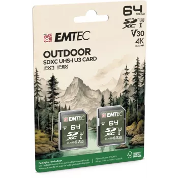 Välkmälu Emtec 64GB UHS-I U3 V30 Outdoor ECMSD64GXCU3ORP