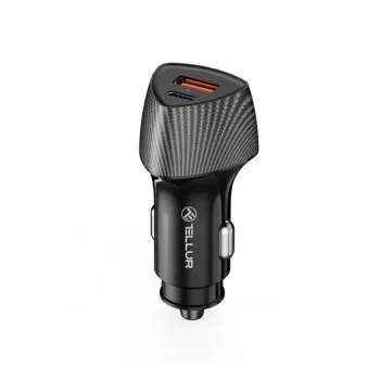 Autolaadija Tellur FCC10 38W 6A PD20W QC3.0 — USB-C ja USB-A sõiduki toiteadapter